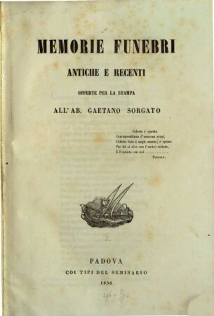 Memorie funebri antiche e recenti, 2