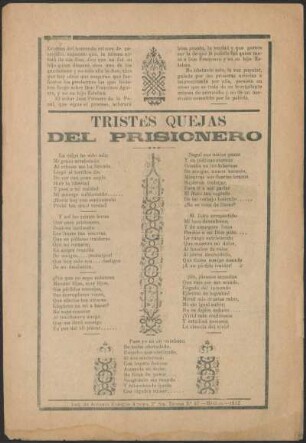 Tristes quejas del prisionero