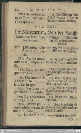 Cap. XXIV. De Mercatura, Nummis, Mensuris, Ponderibus