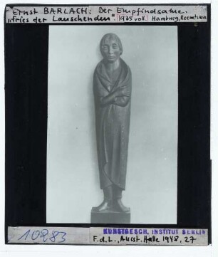 Barlach, Der Empfindsame (aus d. Fries der Lauschenden) (Holz, Laur II 585) (Hamburg EBH P 1935/001),Barlach, Fries der Lauschenden (Figurengruppe) (Hamburg EBH)