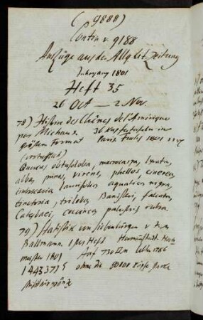 9888-3895, Contin. v. 9188 Auszüge aus der Allg. Lit. Zeitung Jahrgang 1801, Heft 35 - 42