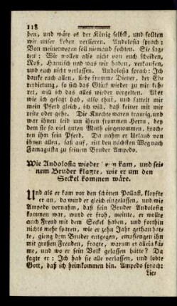 Wie Andolosia wieder heim kam, und seinem Bruder klagte, wie er um den Seckel kommen wäre.