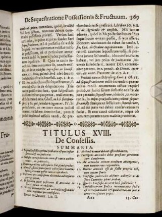 Titulus XVIII. De Confessis. - Titulus XXV. De Exceptionibus.
