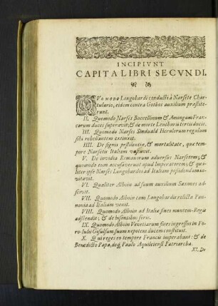 Incipivnt Capita Libri Secvndi.