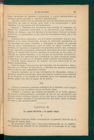 Capítulo IX. - La agonía del héroe y la agonía vulgar.