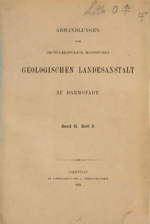 Die Marmorlager von Auerbach an der Bergstrasse in geologischer, mineralogischer und technischer Beziehung