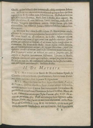 II. De Materia.