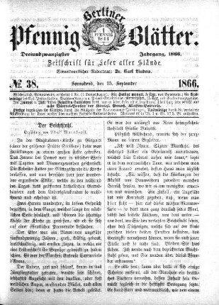 No. 38, Sonnabend, den 15. September