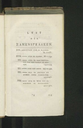 Lyst der Zamenspraaken.