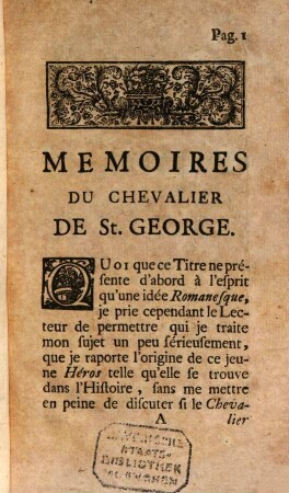 Mémoires de Saint-George
