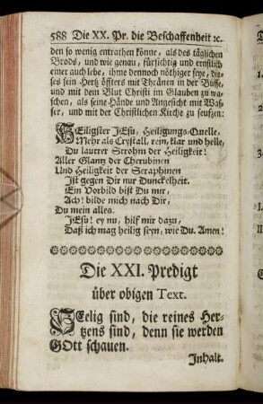 Die XXI. Predigt über obigen Text.