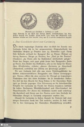 1. Das Geschlecht derer von Carlowitz