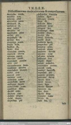Index. Difficillimorum derivativorum & compositorum