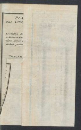 Tafel: Plans et elevations des cinq ordres d'architecture.