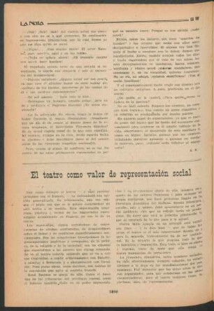 El teatro como valor de representación social