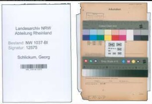 Entnazifizierung Georg Schlickum , geb. 30.01.1890 (Versicherungskaufmann)