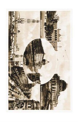 Postkarte: Schloß; Potsdamer Bahnhof; Kaiser Friedrich-Museum; Flughafen; Friedrichstraße