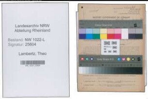 Entnazifizierung Theo Lambertz , geb. 27.03.1903 (Postarbeiter)