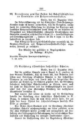 Errichtung öffentlicher katholischer Schulen : [E. Oeffentliches Volksschulwesen]