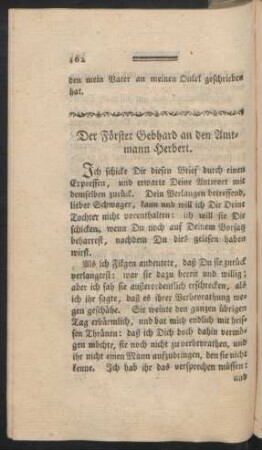 Der Förster Gebhard an den Amtmann Herbert.