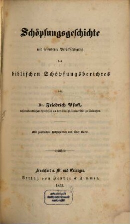 Schöpfungsgeschichte : mit besonderer Berücksichtigung des biblischen Schöpfungsberichtes