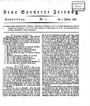 Neue Speyerer Zeitung. 1823