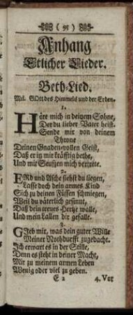 Anhang Etlicher Lieder.