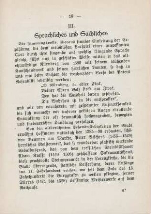 III. Sprachliches und Sachliches