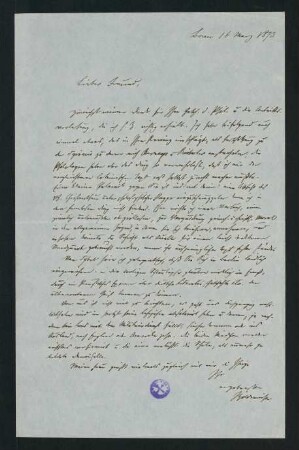 Brief vom 16. März 1873