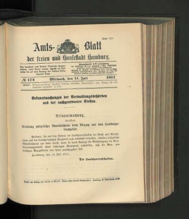 No. 173, 11. Juli 1917