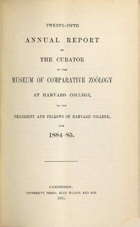 Annual report. 1884/85