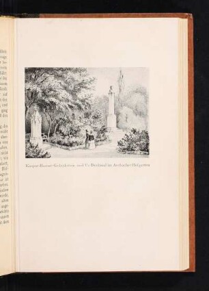 Kaspar-Hauser-Gedenkstein und Uz-Denkmal im Ansbacher Hofgarten