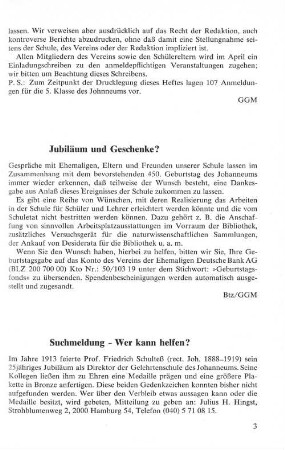 Jubiläum und Geschenke?