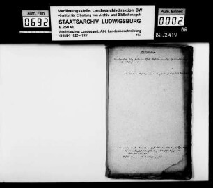 Kollektaneen [des Rechtskonsulenten Karl von Alberti] zum Adel, zur Besitzgeschichte vorwiegend des Mittelalters sowie zu Schlössern, Burgen und Ruinen im Oberamt