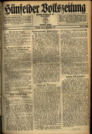 Ausgabe vom Freitag, den 04. November 1921.