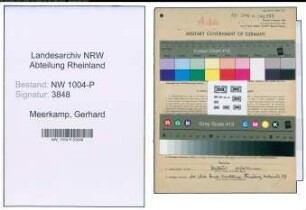 Entnazifizierung Gerhard Meerkamp , geb. 09.08.1909 (Verw.angestellter)