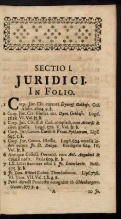 Sectio I. Juridici.