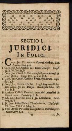 Sectio I. Juridici.