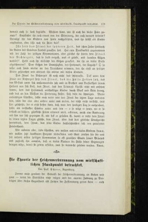 ¬Die¬ Theorie der Leichenverbrennung vom wirtschaftlichen Standpunkt betrachtet