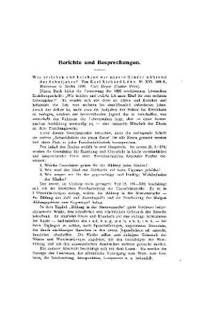 Berichte und Besprechungen