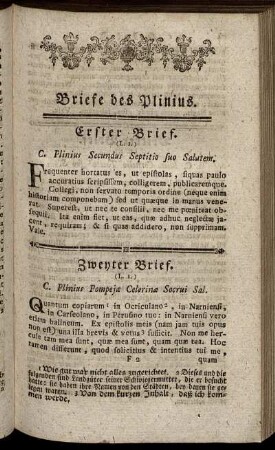 Briefe des Plinius.