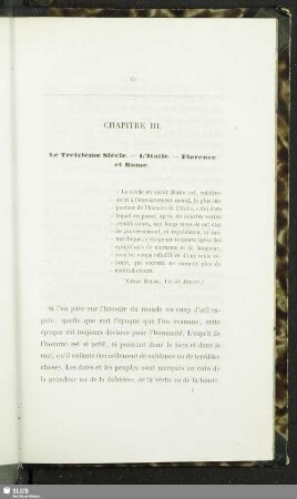 Chapitre III. Le Treizième Siècle. - L´ Italie. - Florence et Rome