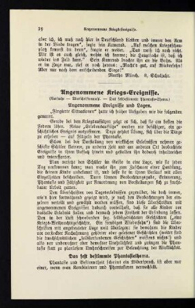 76, Ausgenommene Kriegs-Ereignisse