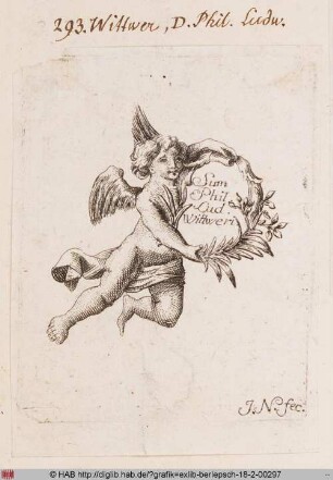 Exlibris des Philipp Ludwig Wittwer