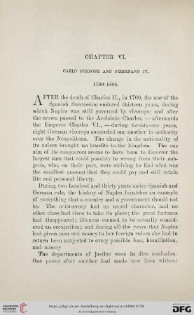 Chapter VI: Carlo Borbone and Ferdinand IV. 1700-1806