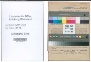 Entnazifizierung Erna Diekmann , geb. 06.09.1912 (Schneiderin)