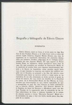 Biografía y bibliografía de Edwin Elmore