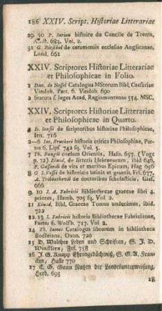 XXIV. Scriptores Historiae Litterariae et Philosophicae