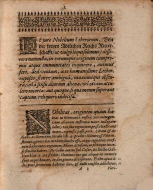 De Ordine Equestri Libero, Imperioque Immediate Subiecto, Discursus