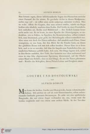Goethe und Dostojewski
